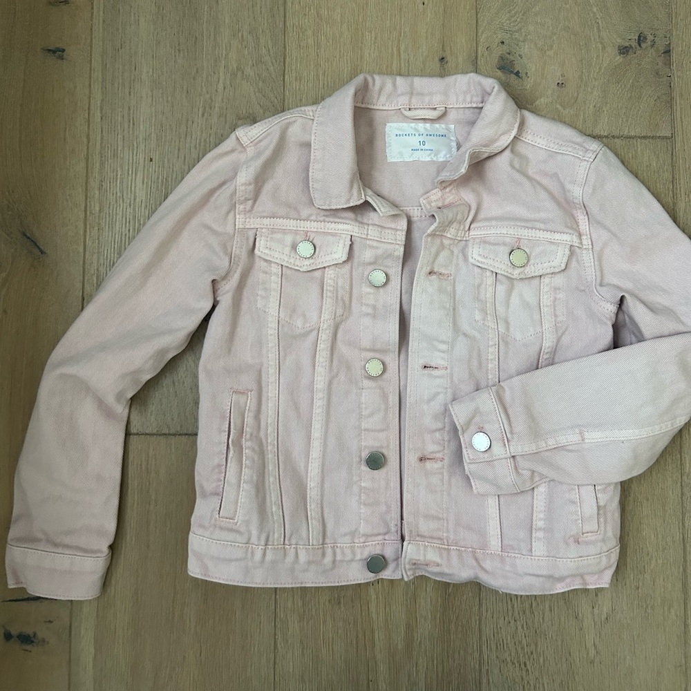 Pale pink denim jacket